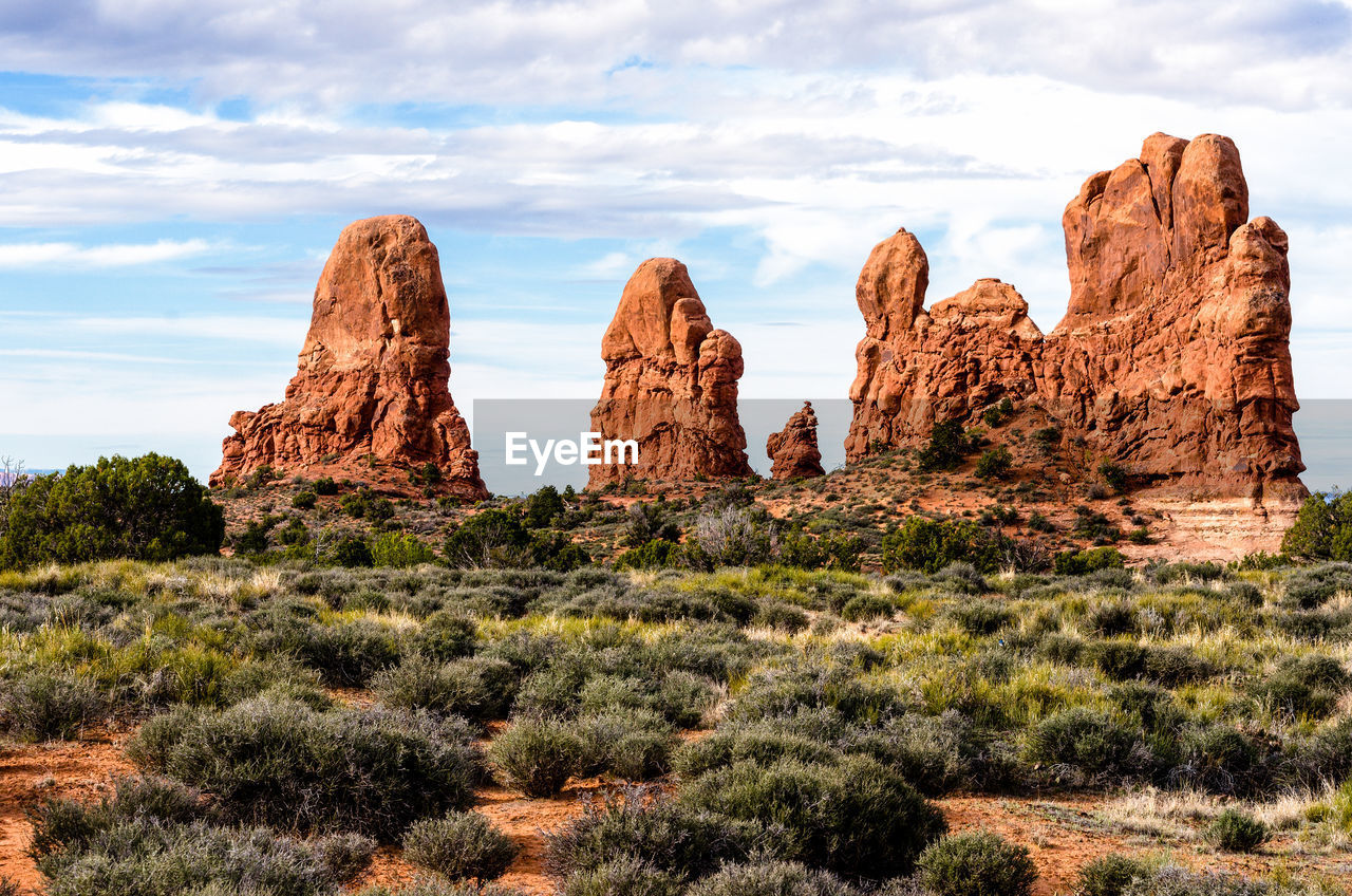 Rock formations in arches national park