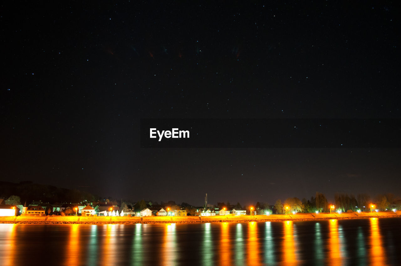 SCENIC VIEW OF RIVER AT NIGHT