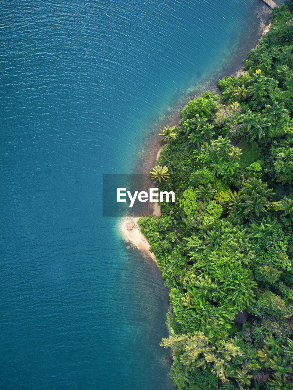 High angle view of island. navy island in portland, jamaica. 