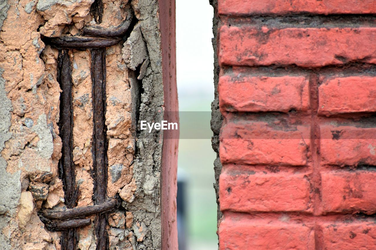 CLOSE-UP OF OLD BRICK WALL