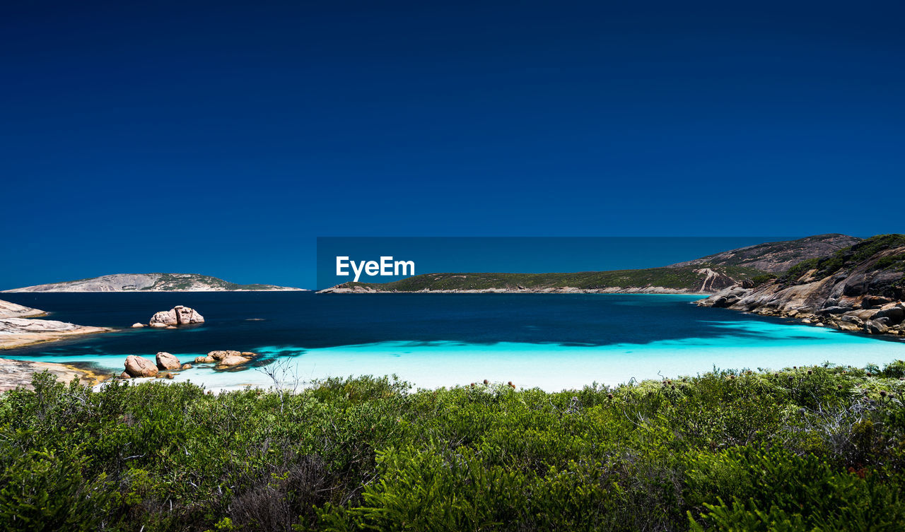 VIEW OF SEA AGAINST CLEAR BLUE SKY