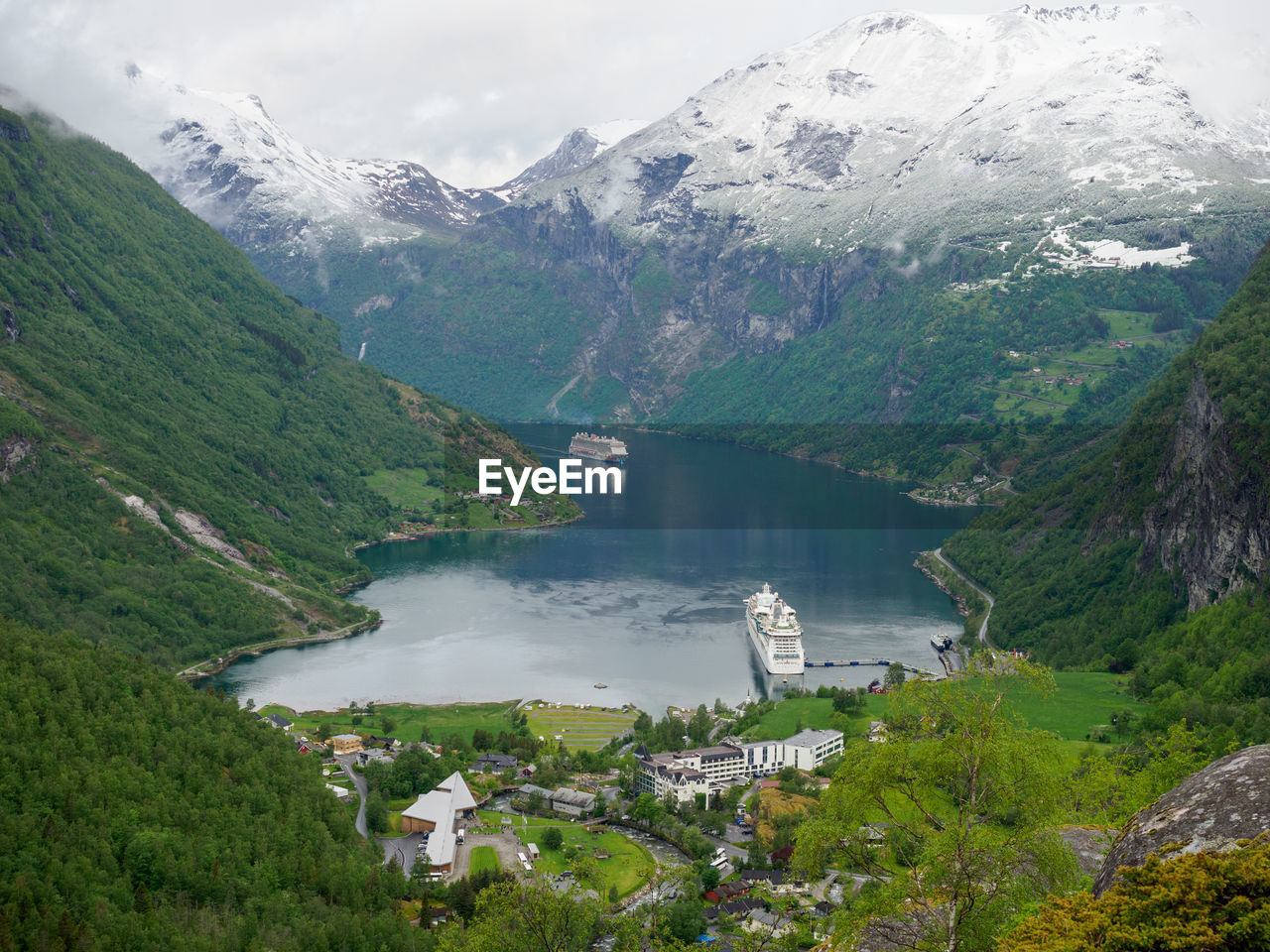 View over the geiranger fjord in norway