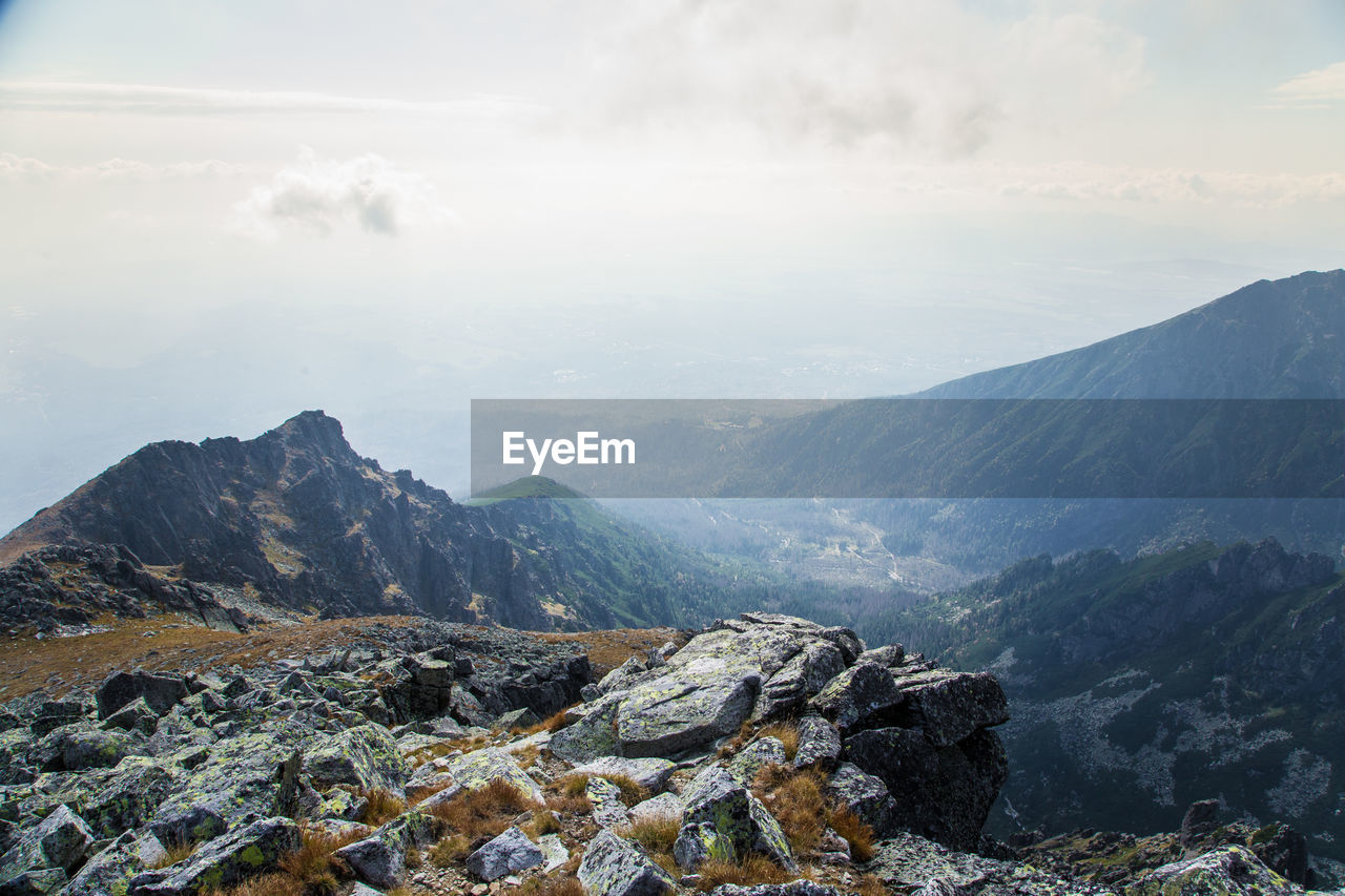 Scenic view of mountains against sky