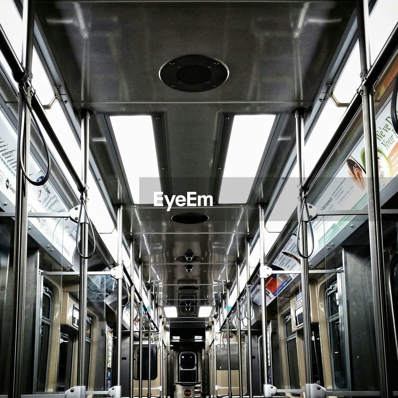 Empty underground train carriage