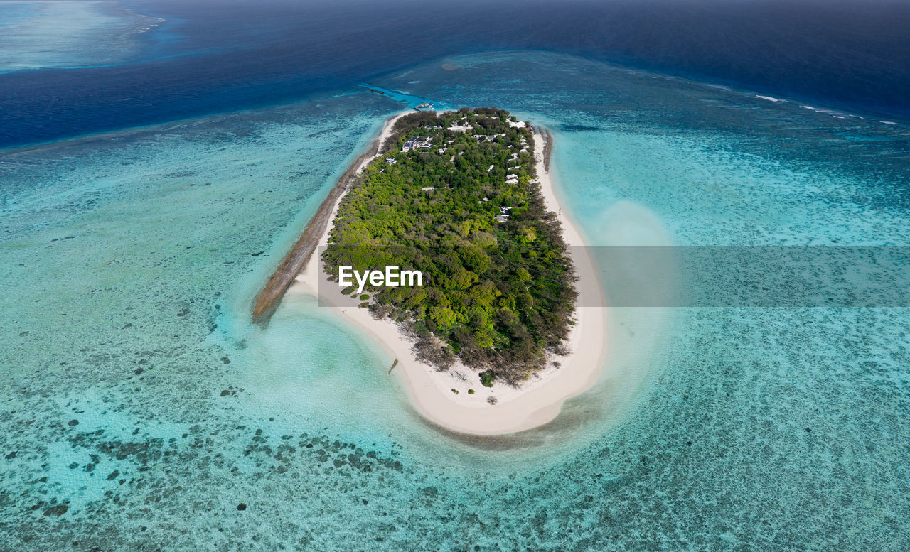 High angle view of island in sea