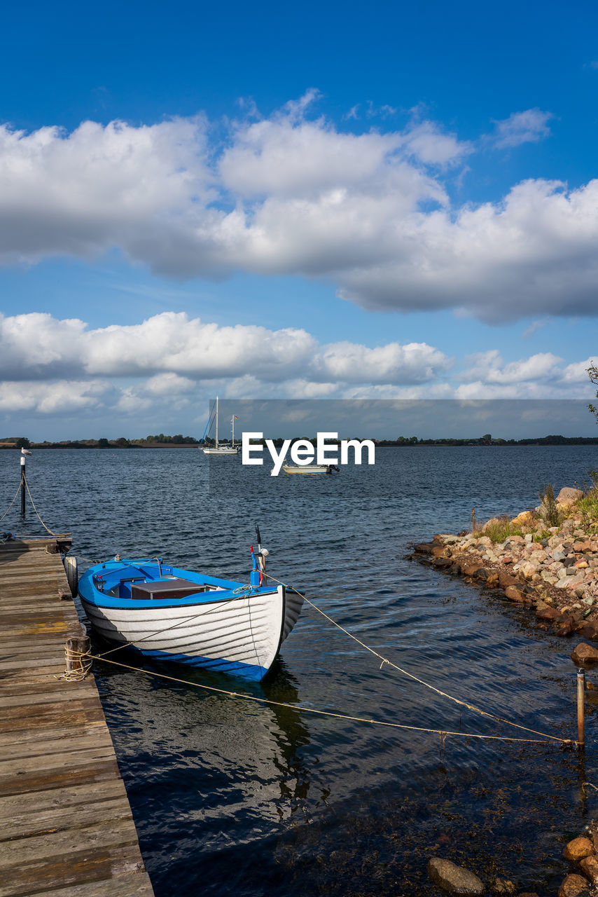 Fishing boat on the schlei river in schleswig holstein, germany.