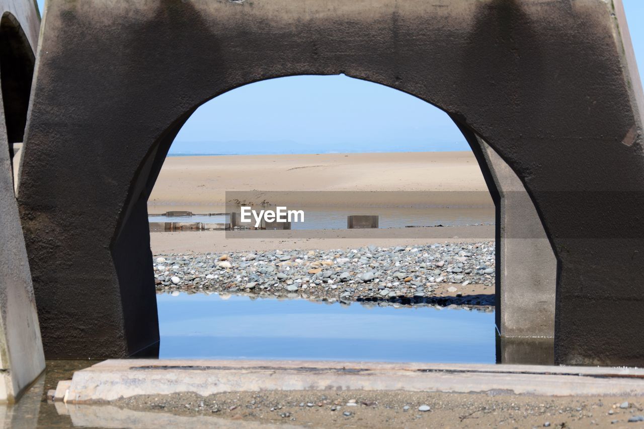 Sea seen through arch window