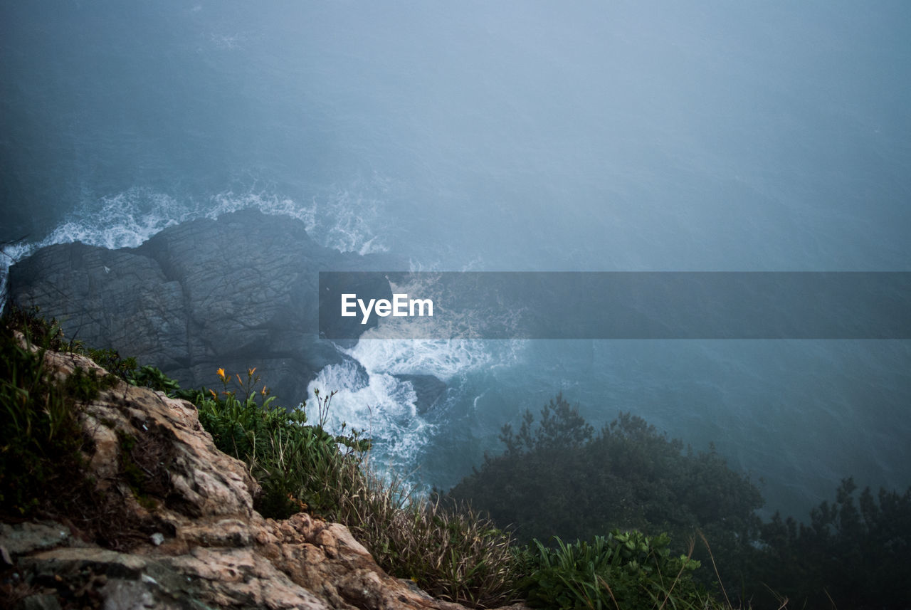 Scenic view of sea and rocks