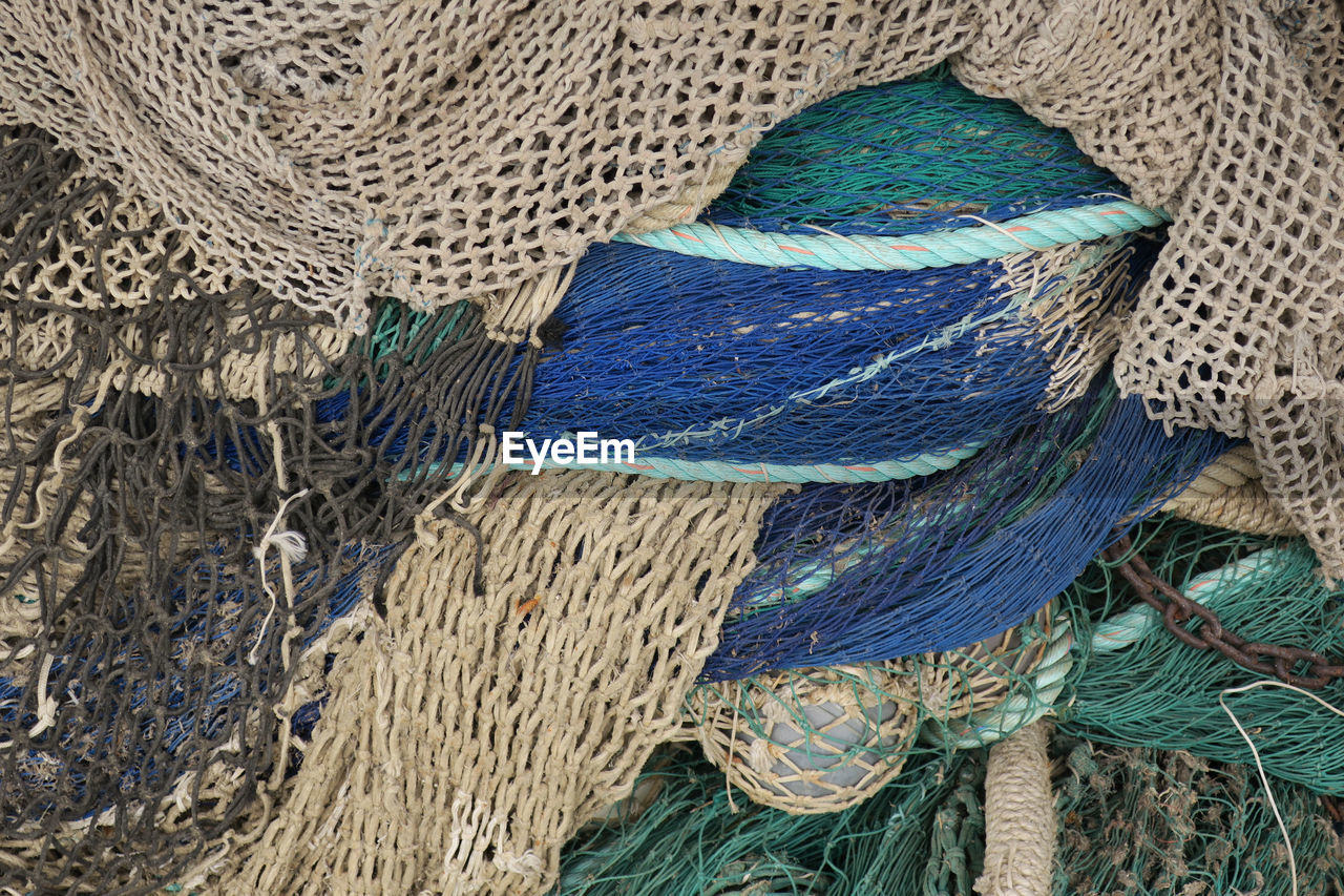 Full frame shot of fishing net