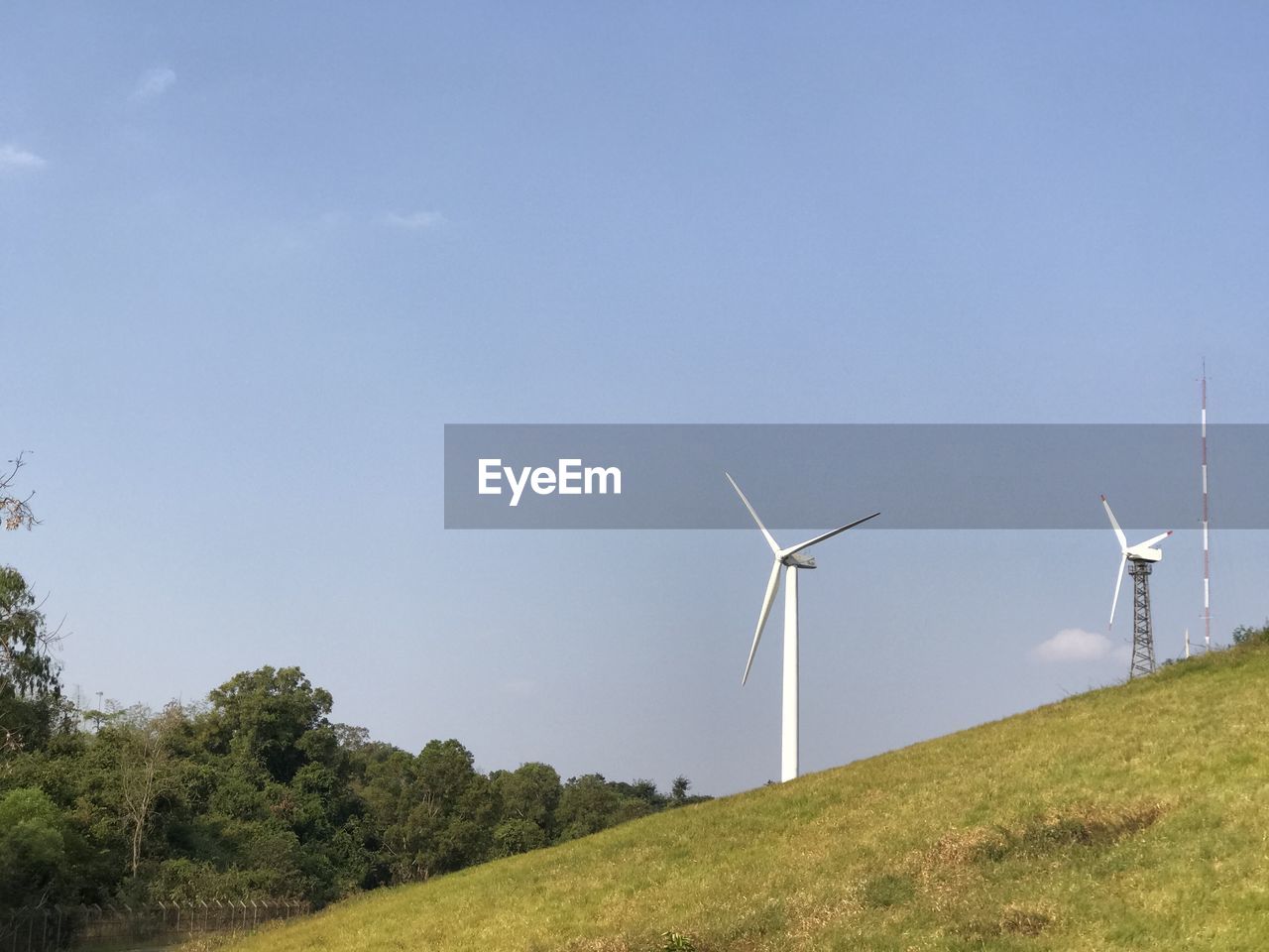 WIND TURBINES ON FIELD