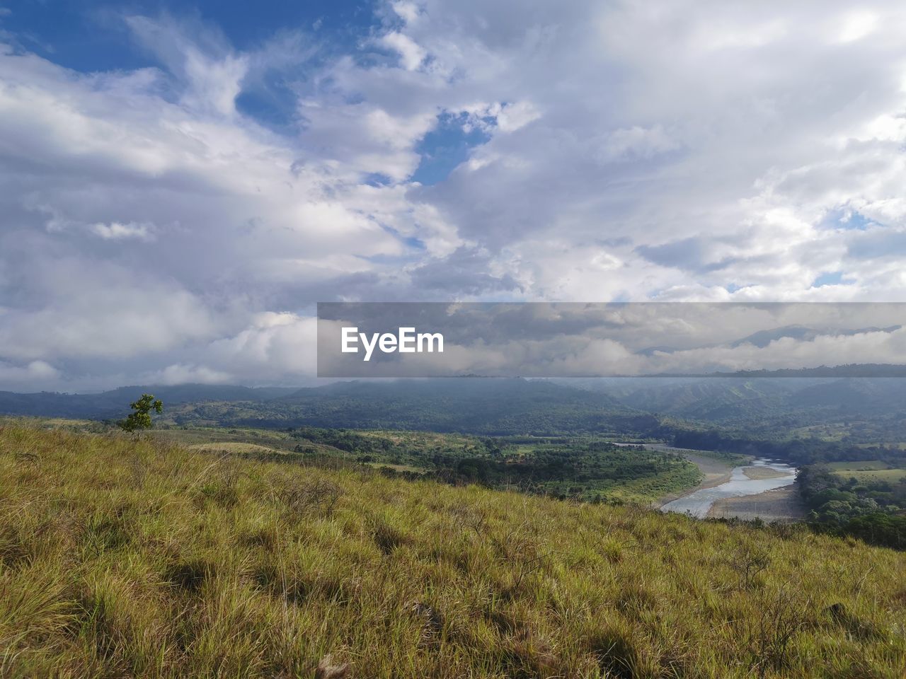 SCENIC VIEW OF FIELD AGAINST CLOUDY SKY