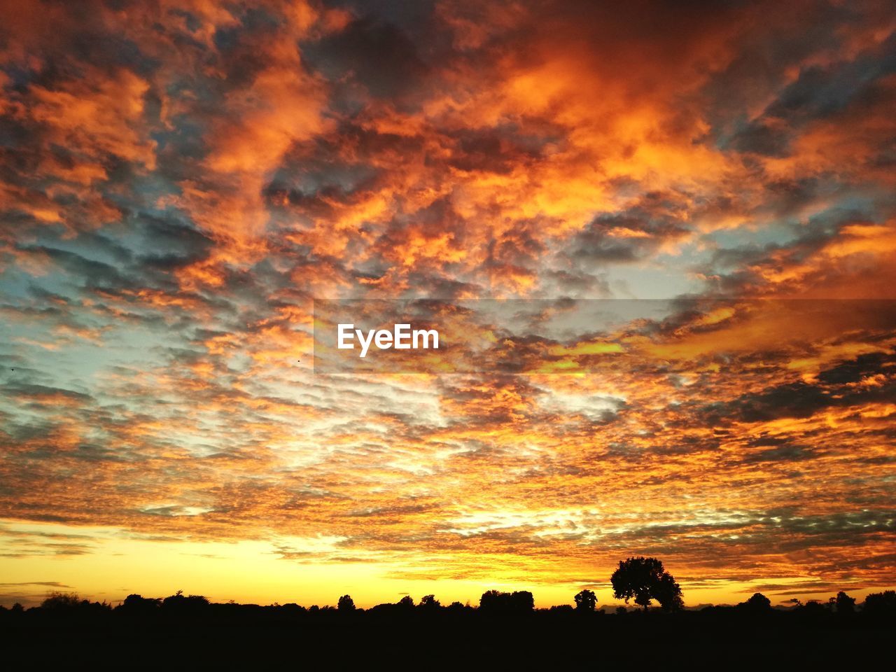 Low angle view of dramatic sky during sunset