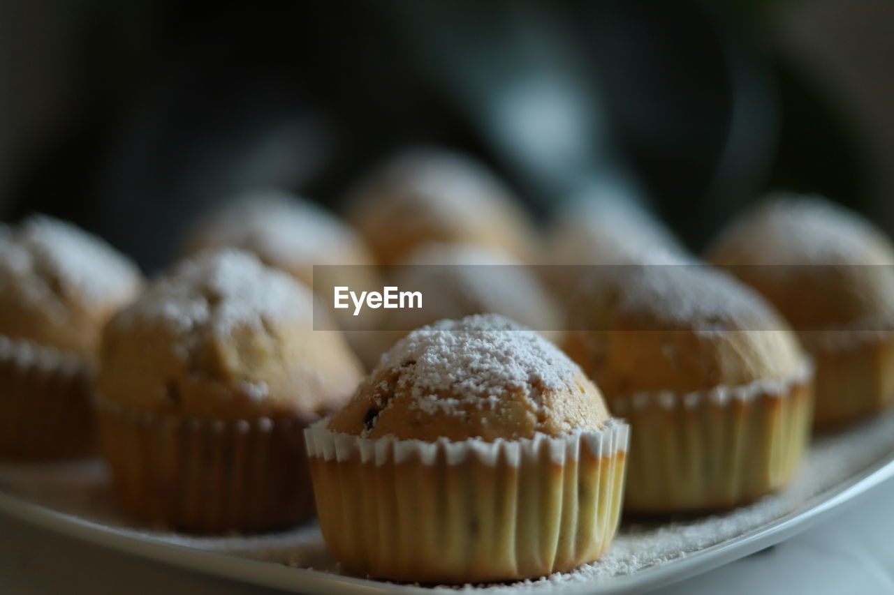 Close-up of cupcakes on table