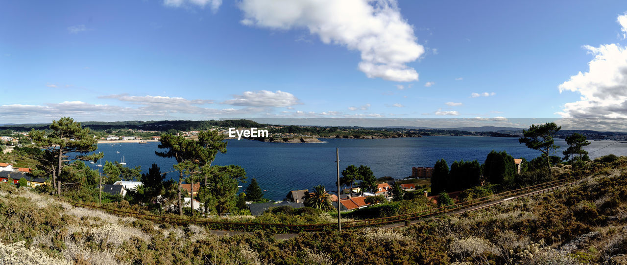 High angle view of sea against sky