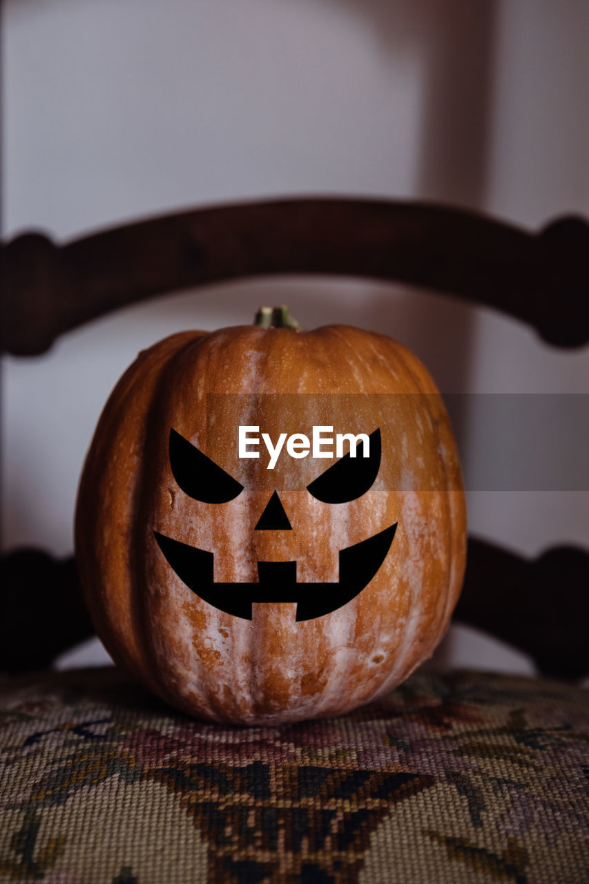 Close-up of pumpkin on table