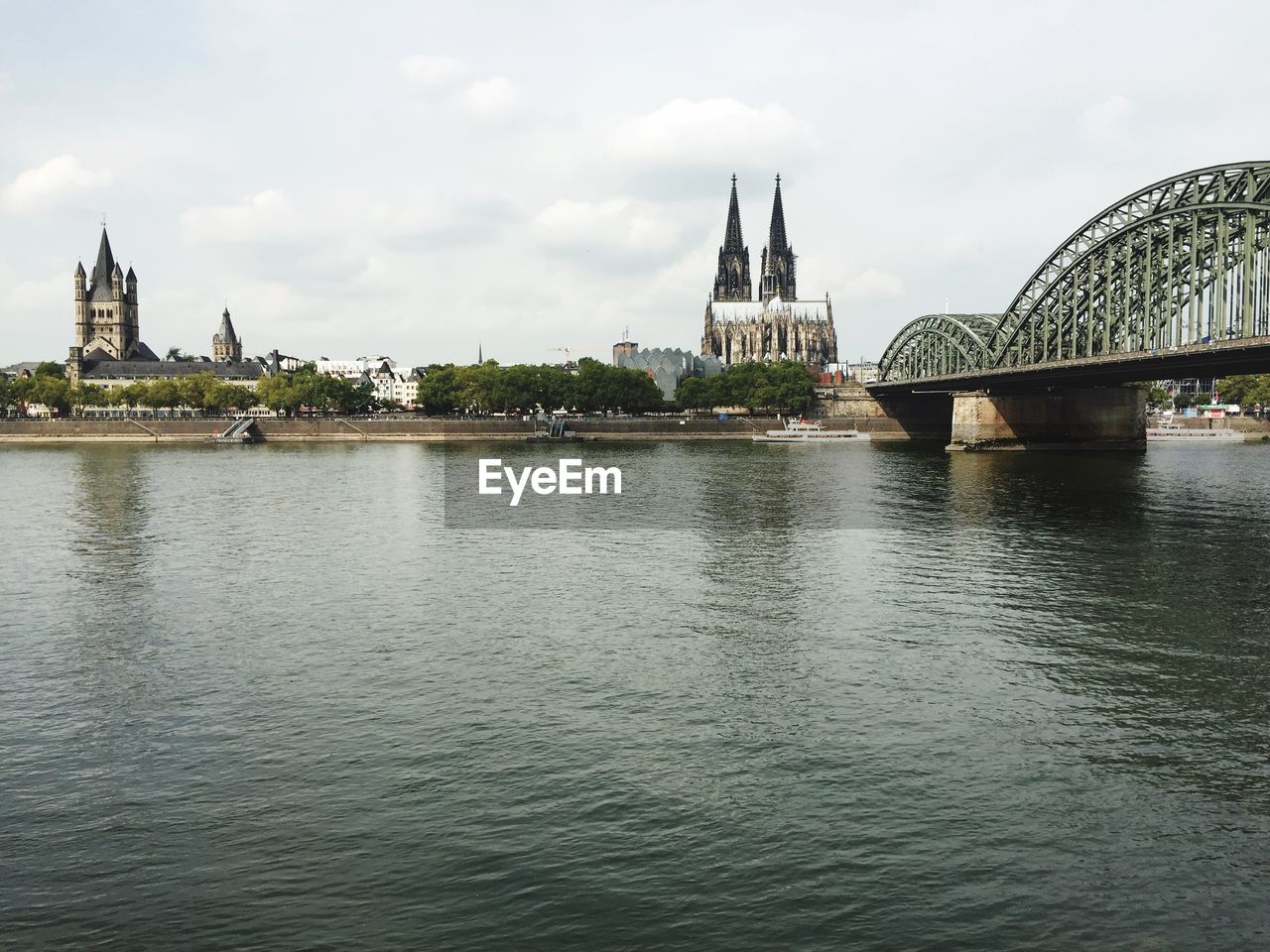 Hohenzollern bridge over rhine river in city