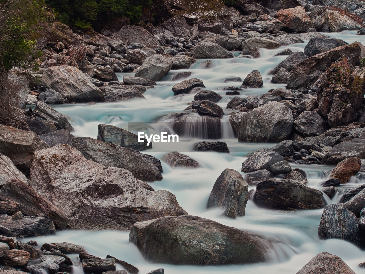 Scenic view of waterfall