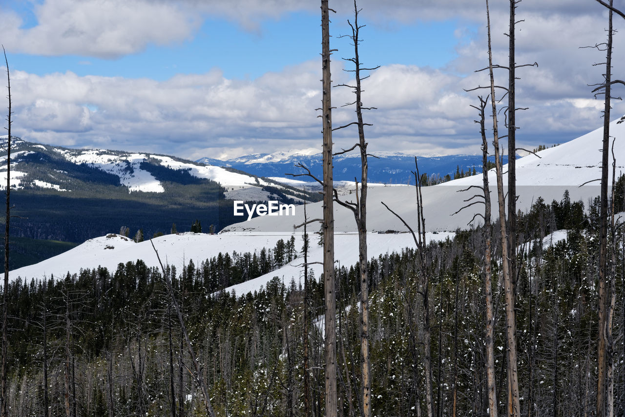 PANORAMIC VIEW OF SNOWCAPPED MOUNTAINS AGAINST SKY