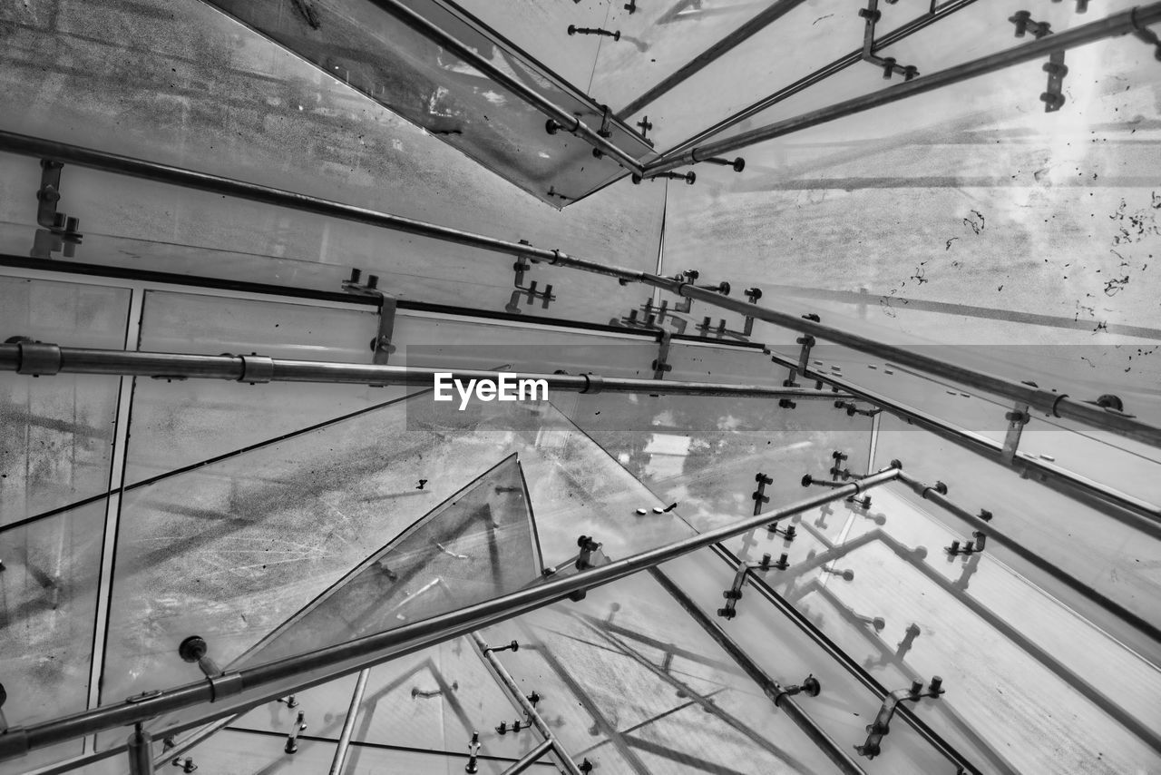 High angle view of monument seen through glass