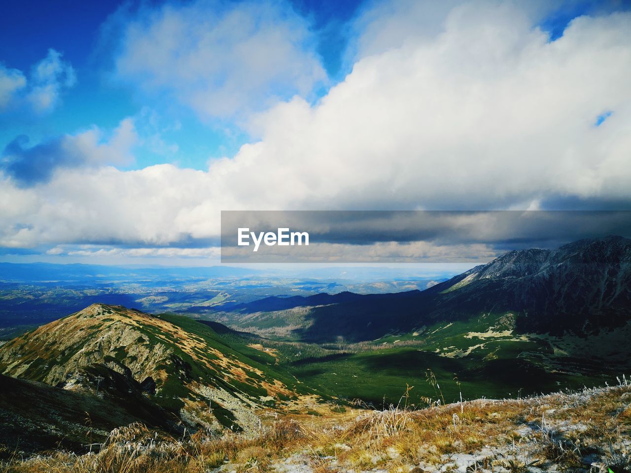 Scenic view of dramatic landscape against sky