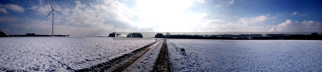 SNOW COVERED LANDSCAPE AGAINST SKY