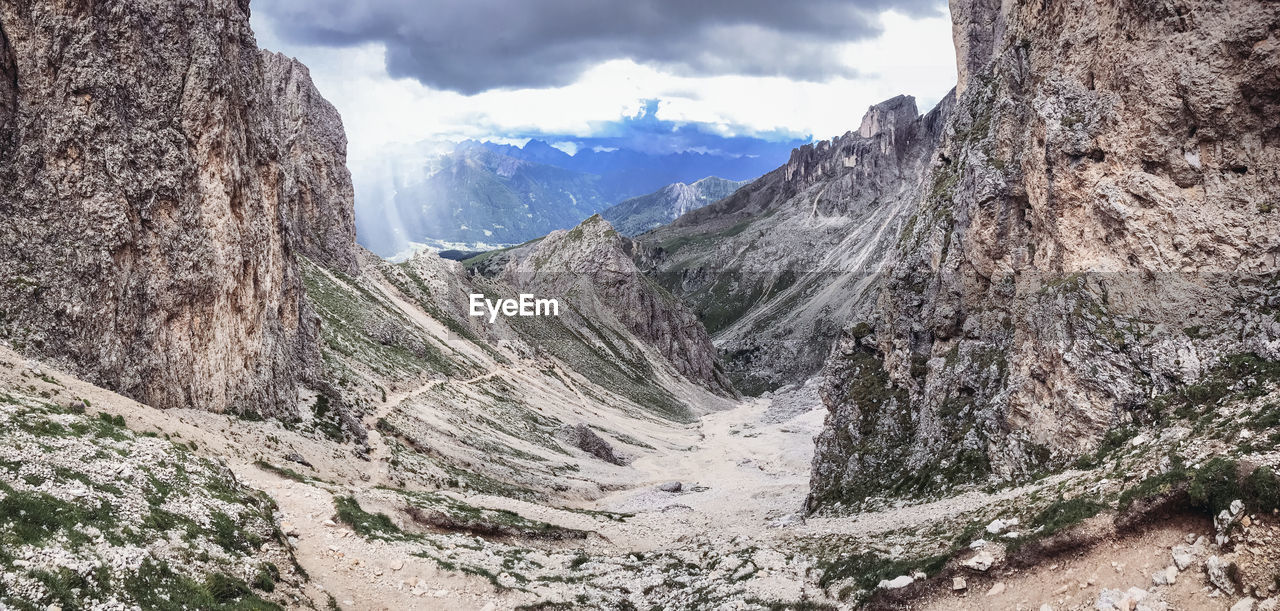 Panoramic view of mountains against sky