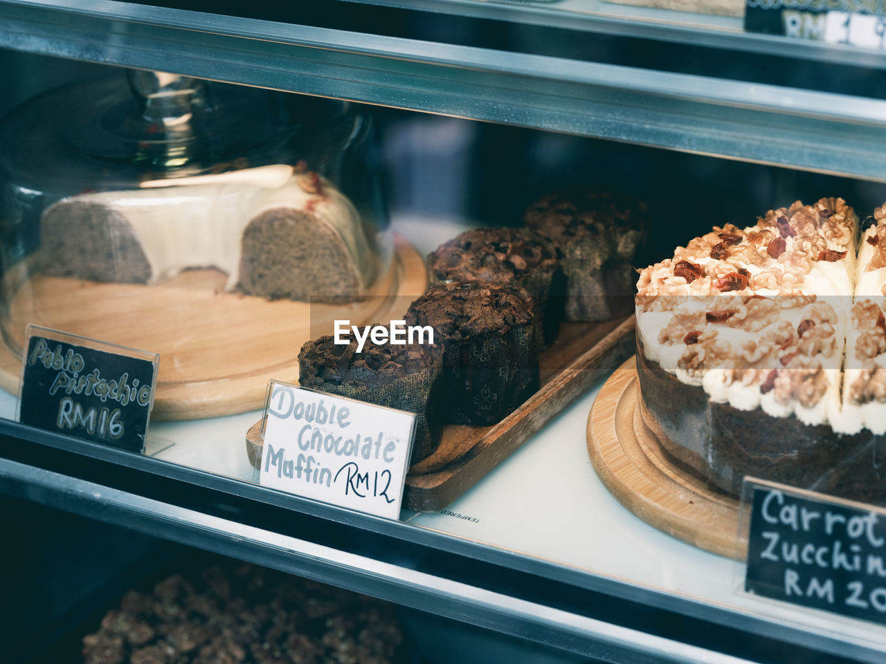 Delicious cakes sold at the local cafe.