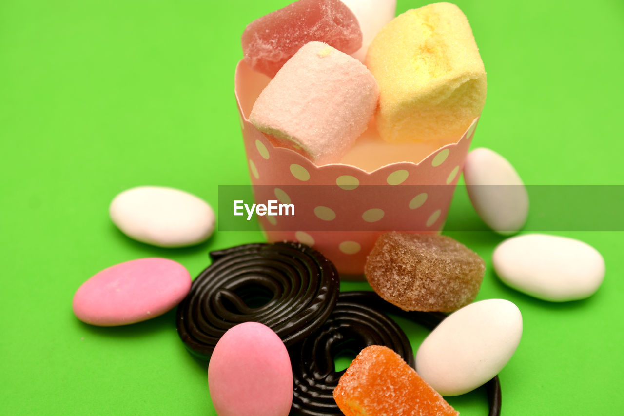 CLOSE-UP OF MULTI COLORED CANDIES