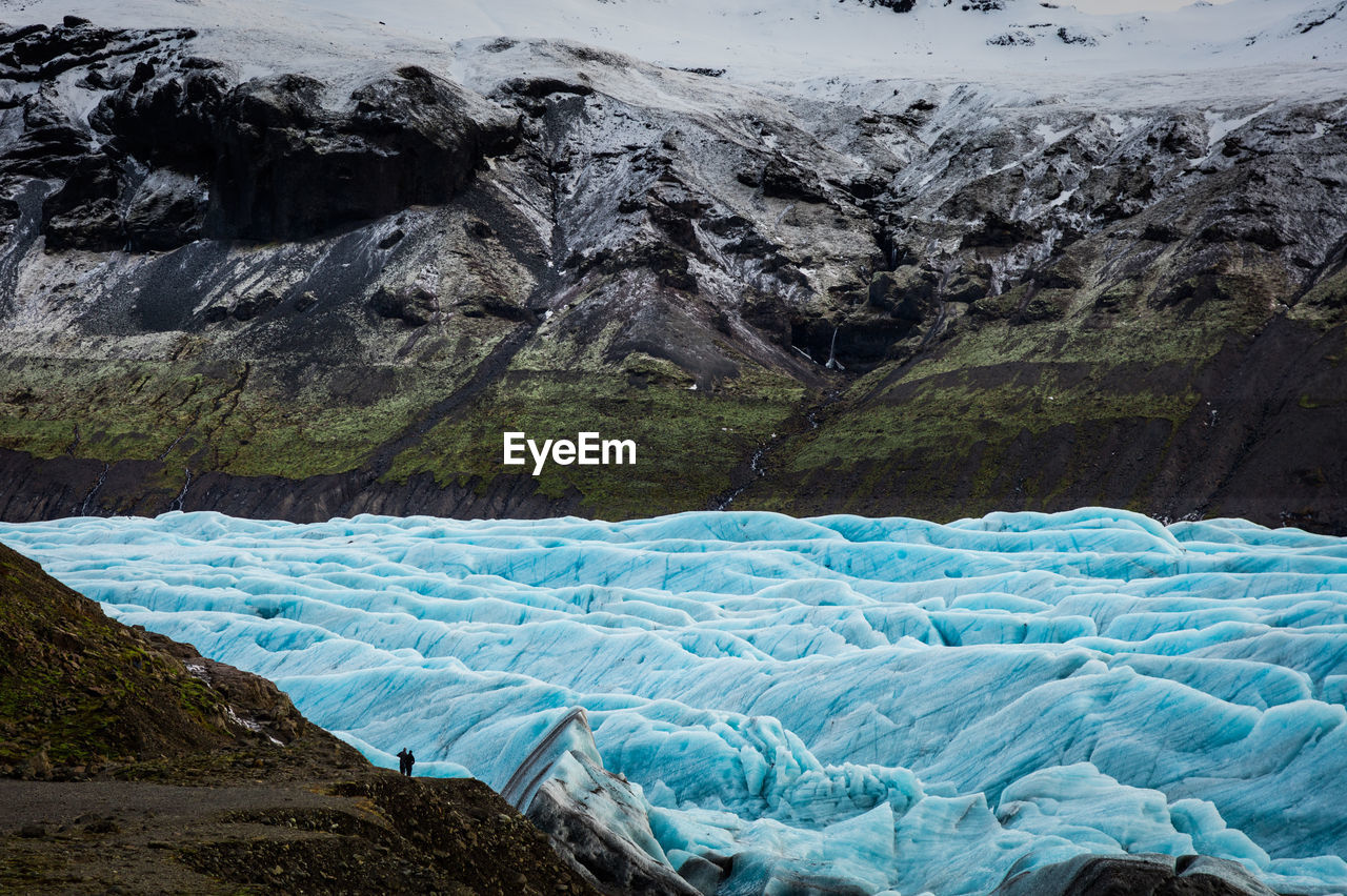 Scenic view of glaciers and mountains