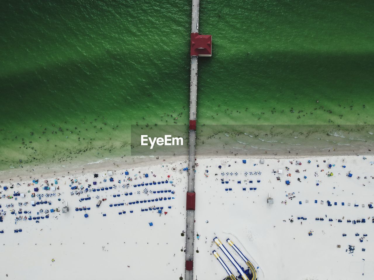 High angle view of the pier 
