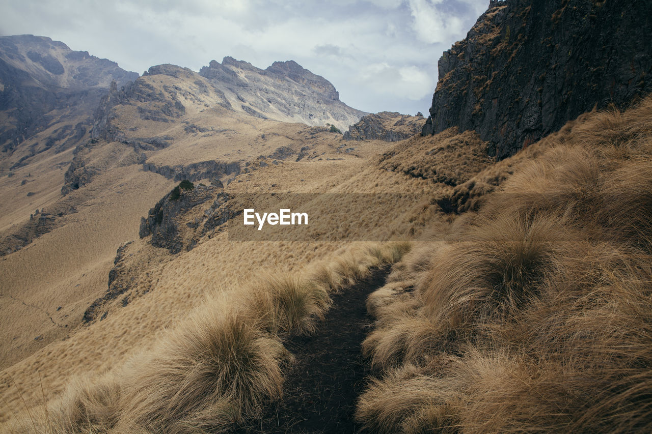 Scenic view of mountains against sky