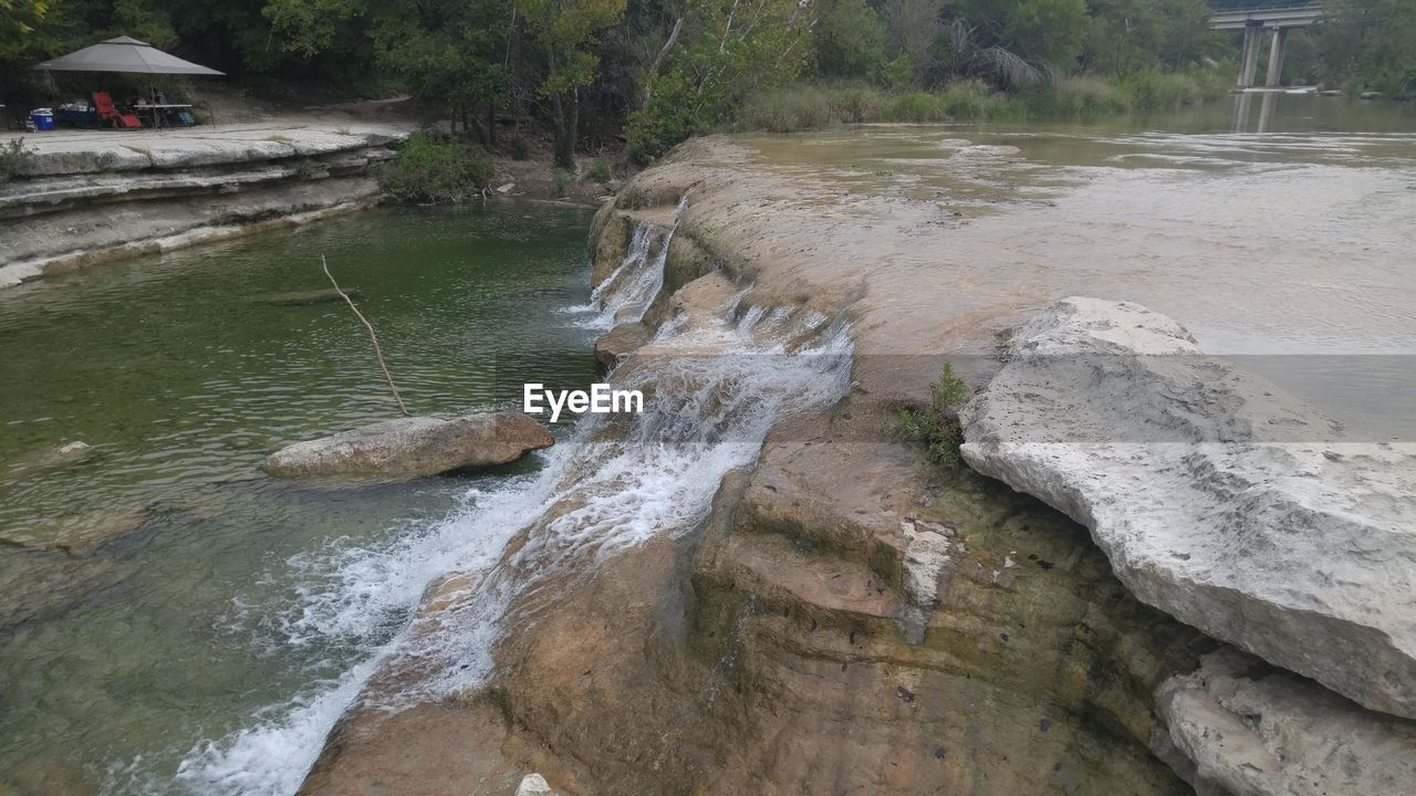 RIVER FLOWING AMIDST TREES