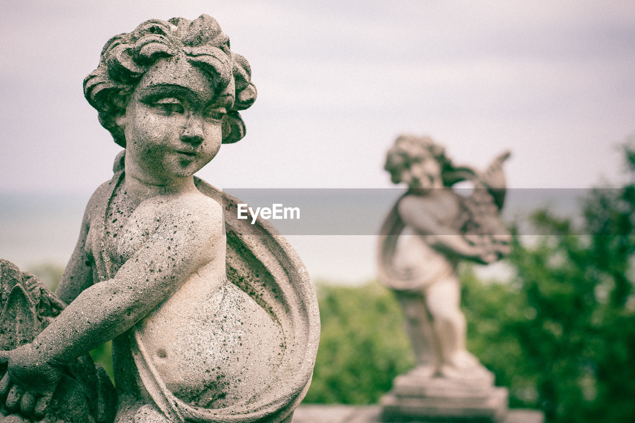 Close-up of angel statue