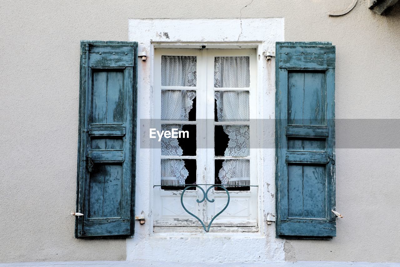 Closed window of house