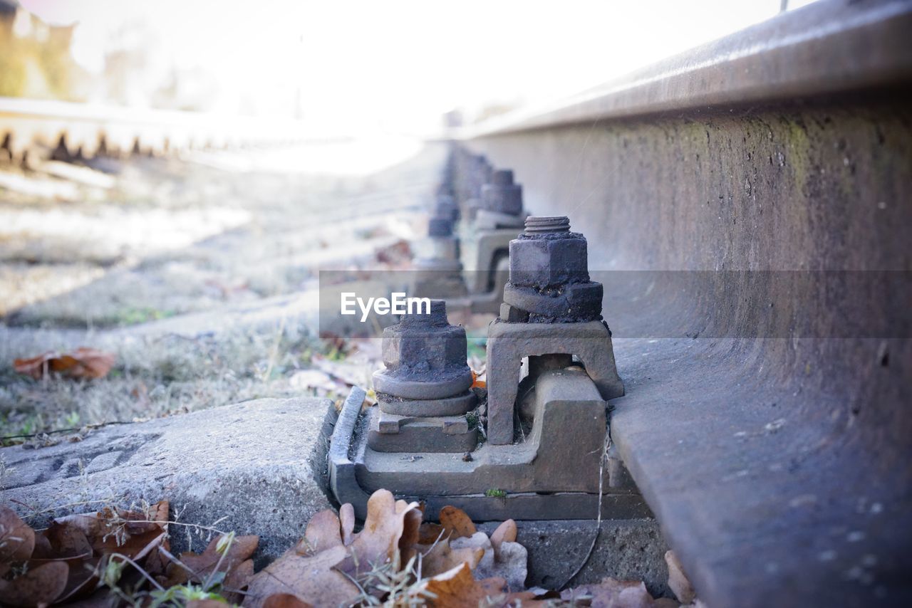 Close-up on a railroad track