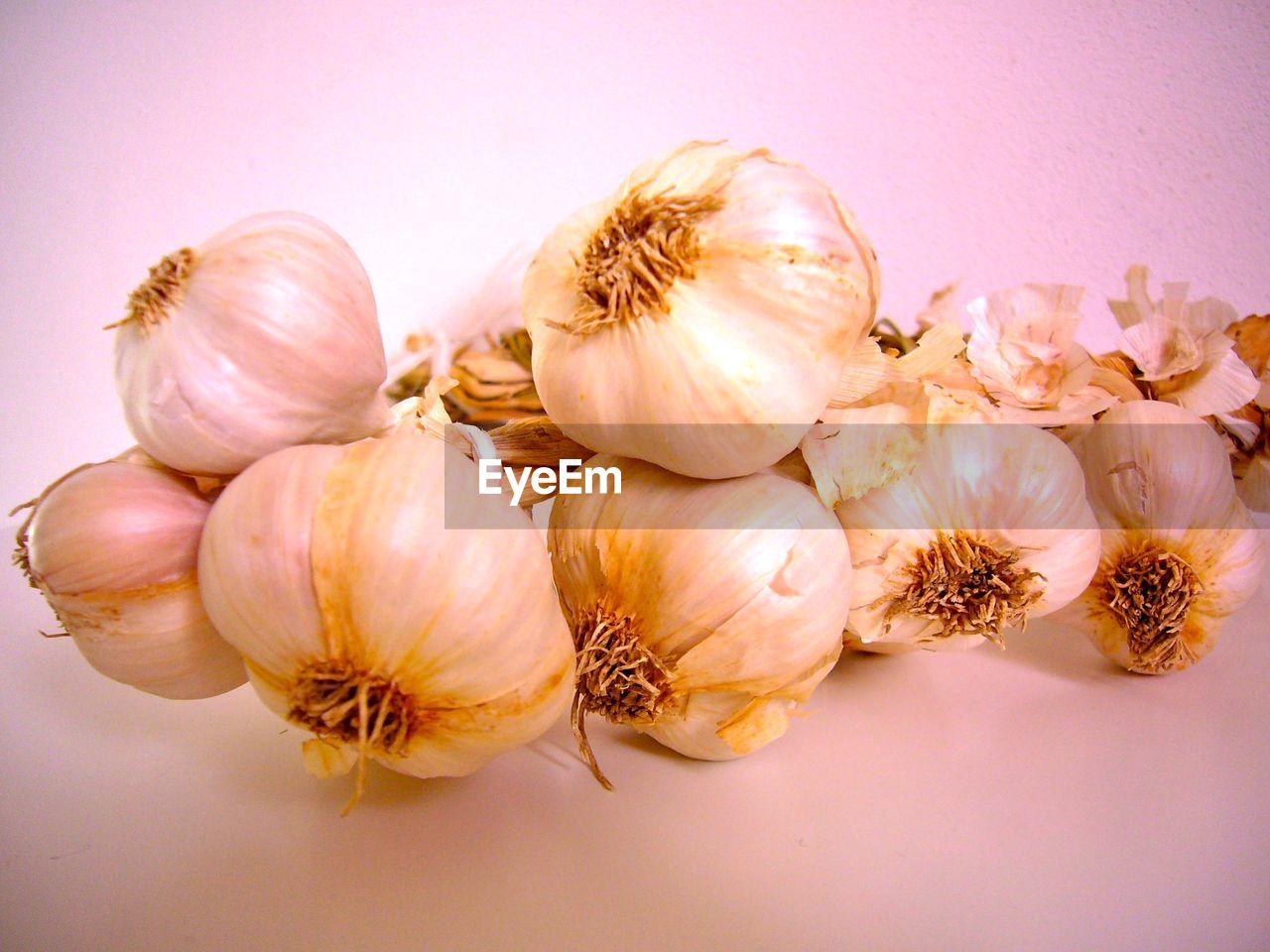 Close-up of garlics on table