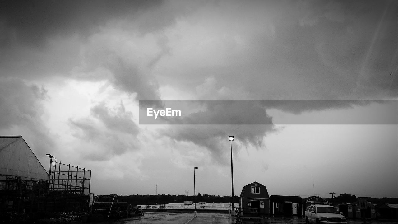 Cloudy sky over town