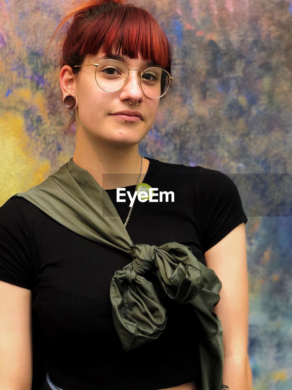 Portrait of serious young woman