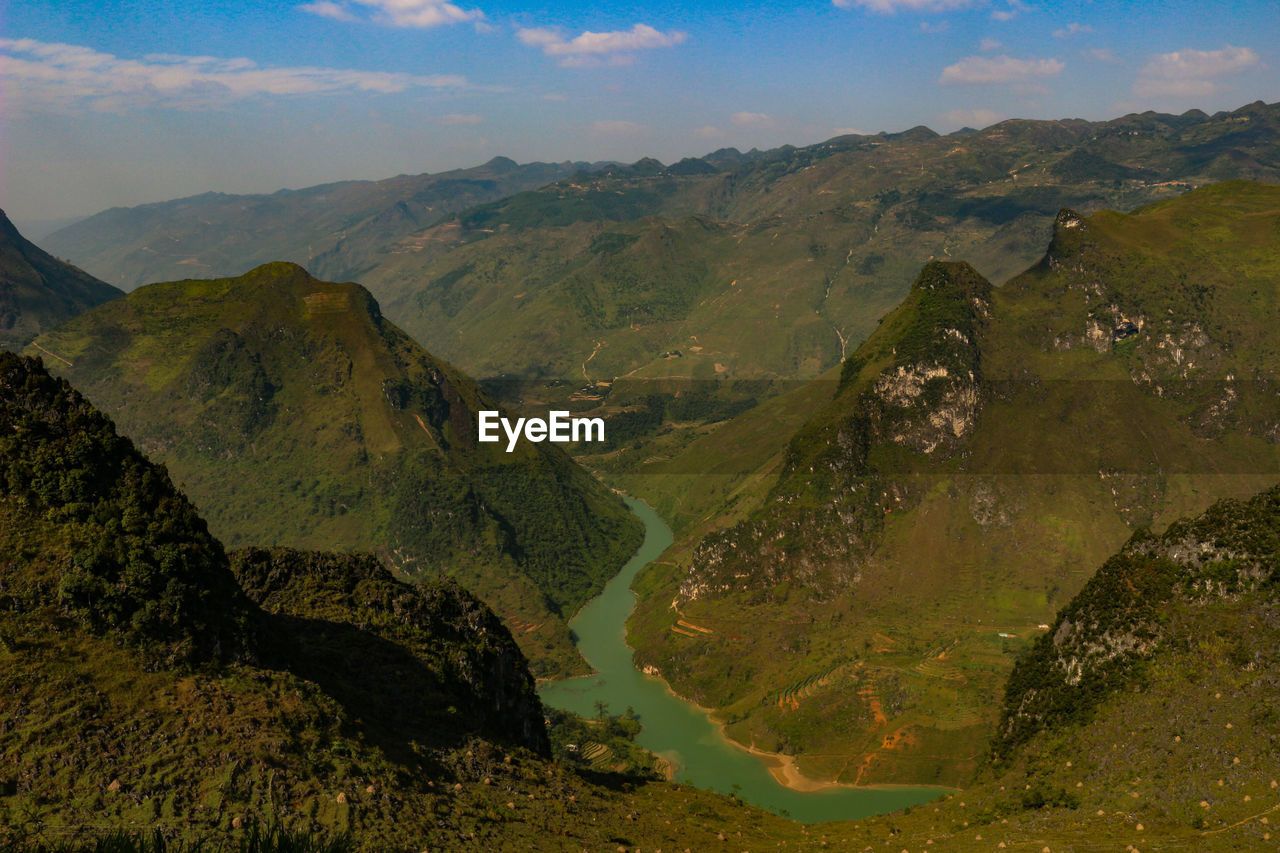 Scenic view of mountains against sky