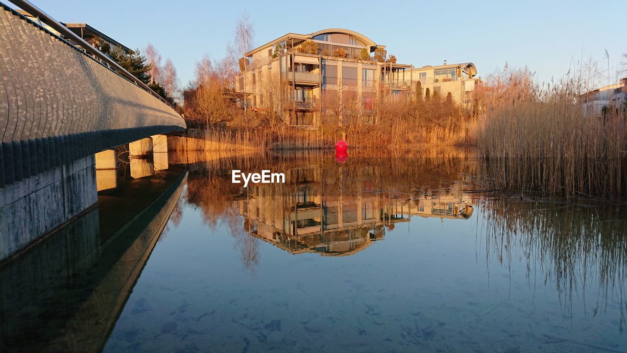 REFLECTION OF BUILT STRUCTURE IN WATER