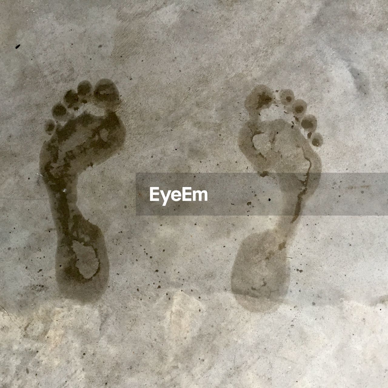 High angle view of footprint on floor