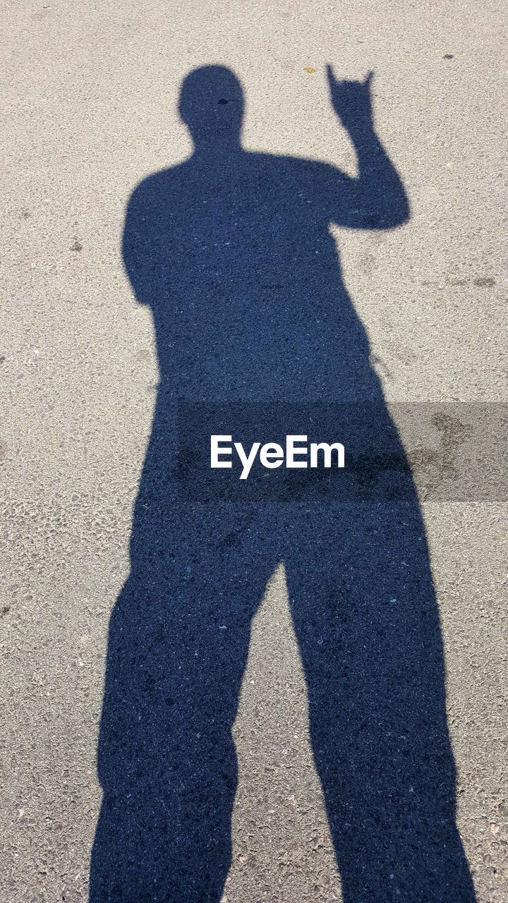 SHADOW OF COUPLE ON SAND