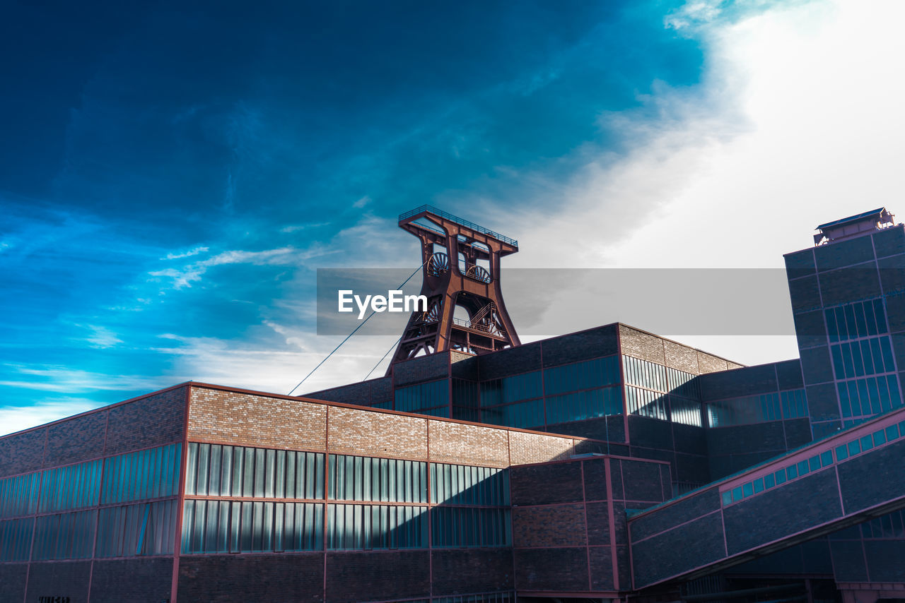 Low angle view of modern building against sky