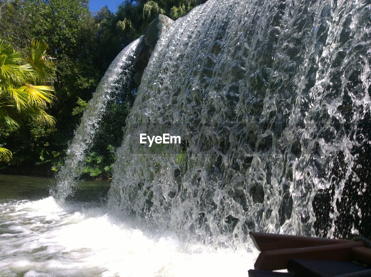 Idyllic view of waterfall