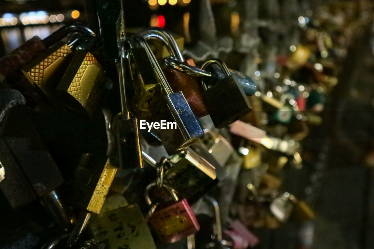 CLOSE-UP OF PADLOCKS