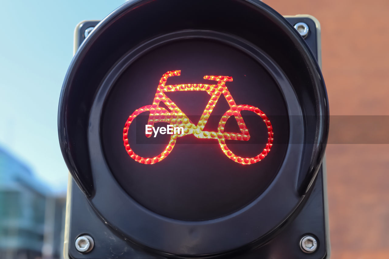 Green and red traffic lights for pedestrian and bicycles found in kiel germany