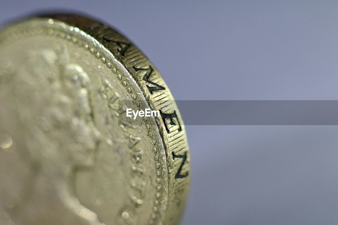 Close-up of british one pound coin
