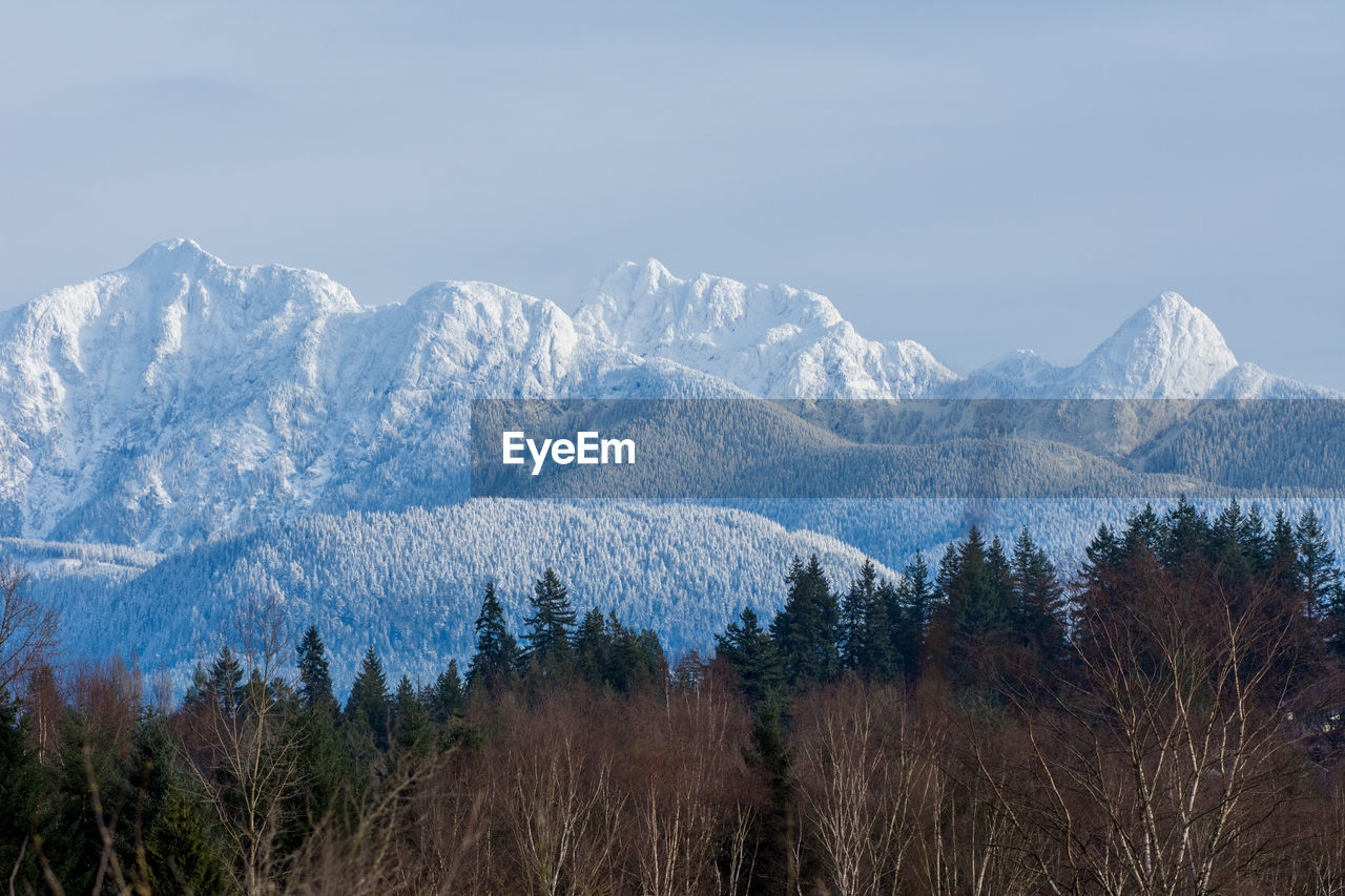 scenic view of mountains against clear sky