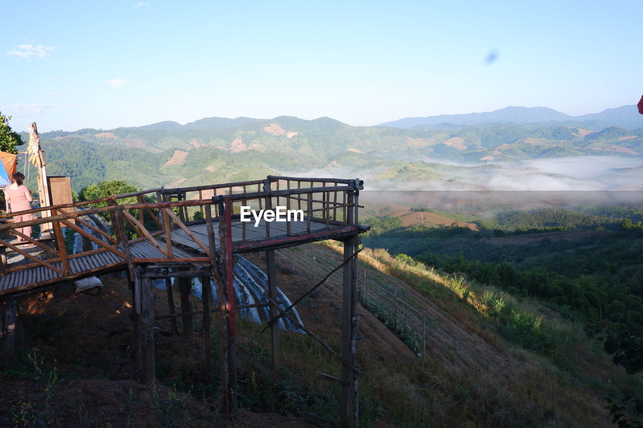 SCENIC VIEW OF LANDSCAPE AND MOUNTAINS AGAINST SKY