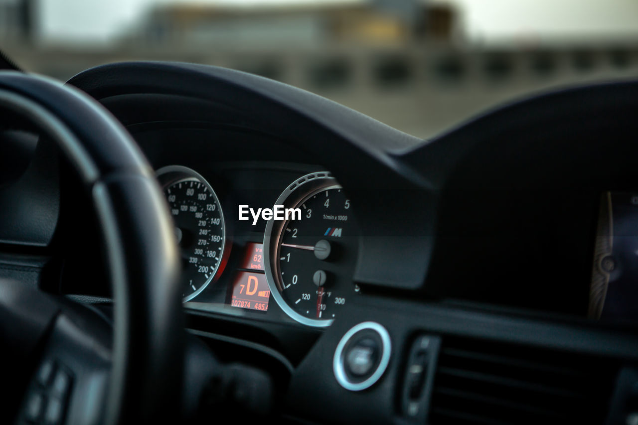 Close-up of car dashboard